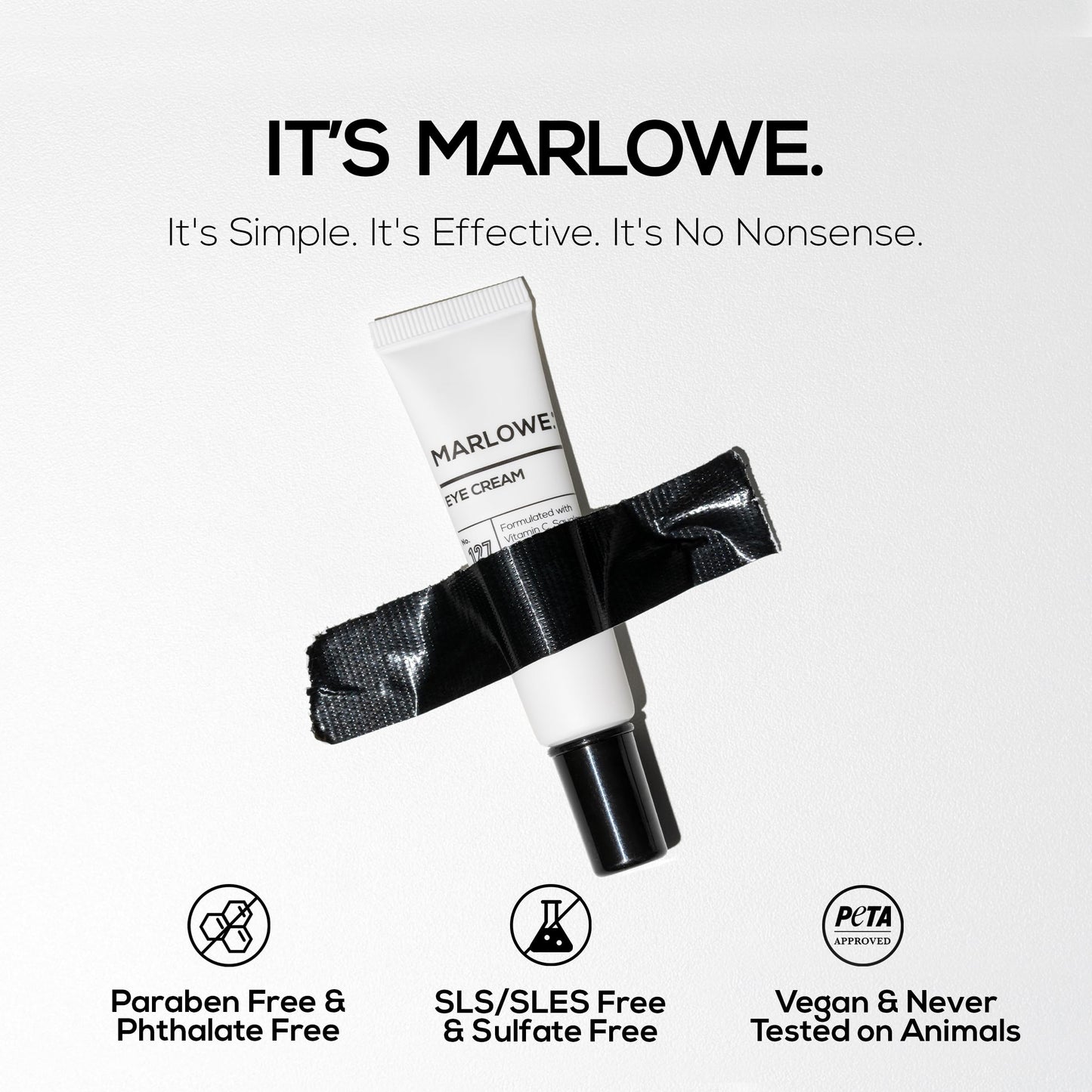 MARLOWE. No. 127 Mens Eye Cream | Vitamin C, Caffeine & Squalane for Puffiness, Wrinkles & Dark Circles