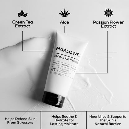 MARLOWE Men's Skin Care Set No204 Daily Essential Face Kit – Cleanser, Moisturizer, Eye Cream, SPF50 Lotion – Great Gift