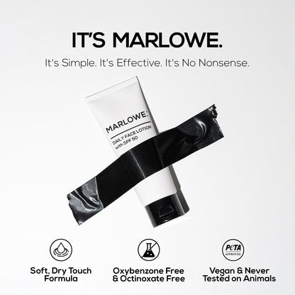 MARLOWE. No. 128 SPF 50 Men's Facial Lotion – Oil-Free, 3.4 oz