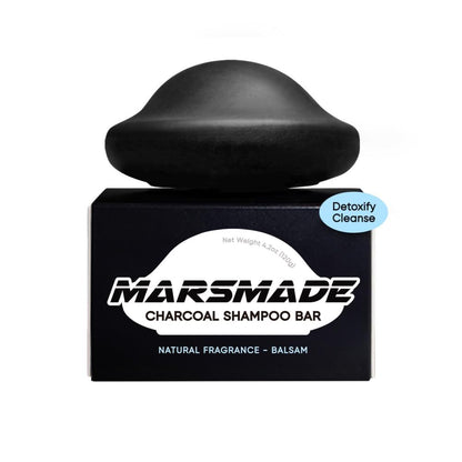 MARS MADE Charcoal Shampoo Bar 2.0 – Hydrating, Purifying Solid Shampoo (120g)