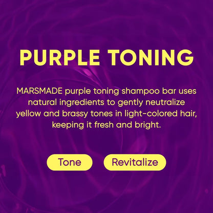 MARS MADE Purple Toning Shampoo Bar 2.0 – Hydrating Solid Shampoo for All Hair Types
