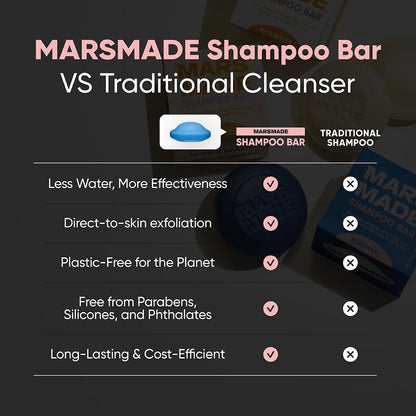 MARS MADE Rosemary Shampoo Bar 2.0 | Hydrating Natural Hair Soap for Volume & Scalp Nourishment