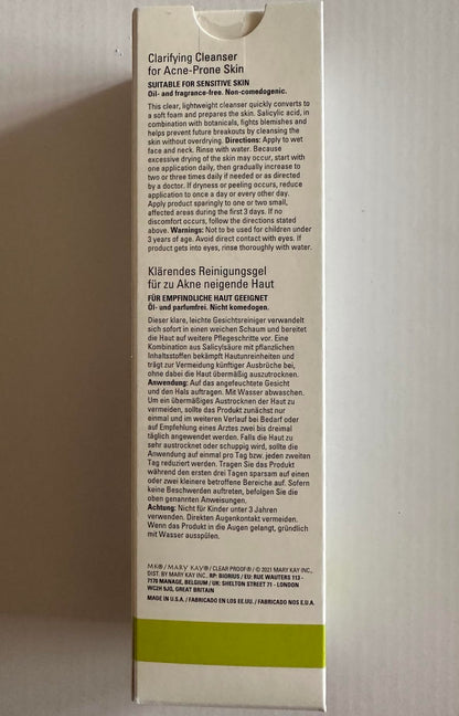 Mary Kay Clear Proof Clarifying Cleansing Gel – Deep Pore Cleanse with 2% Salicylic Acid