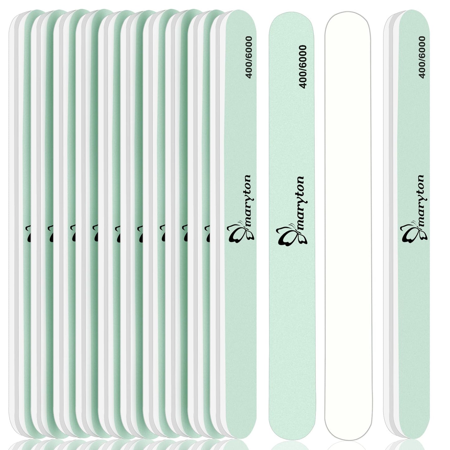 Maryton Nail Buffer and Shine Kit – 10pc Buffers (400/6000 Grit) for Natural Nails