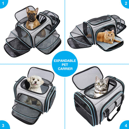 MASKEYON Airline Approved Pet Carrier — Large Soft Sided Expandable TSA Carrier for Cats, Dogs & Small Pets