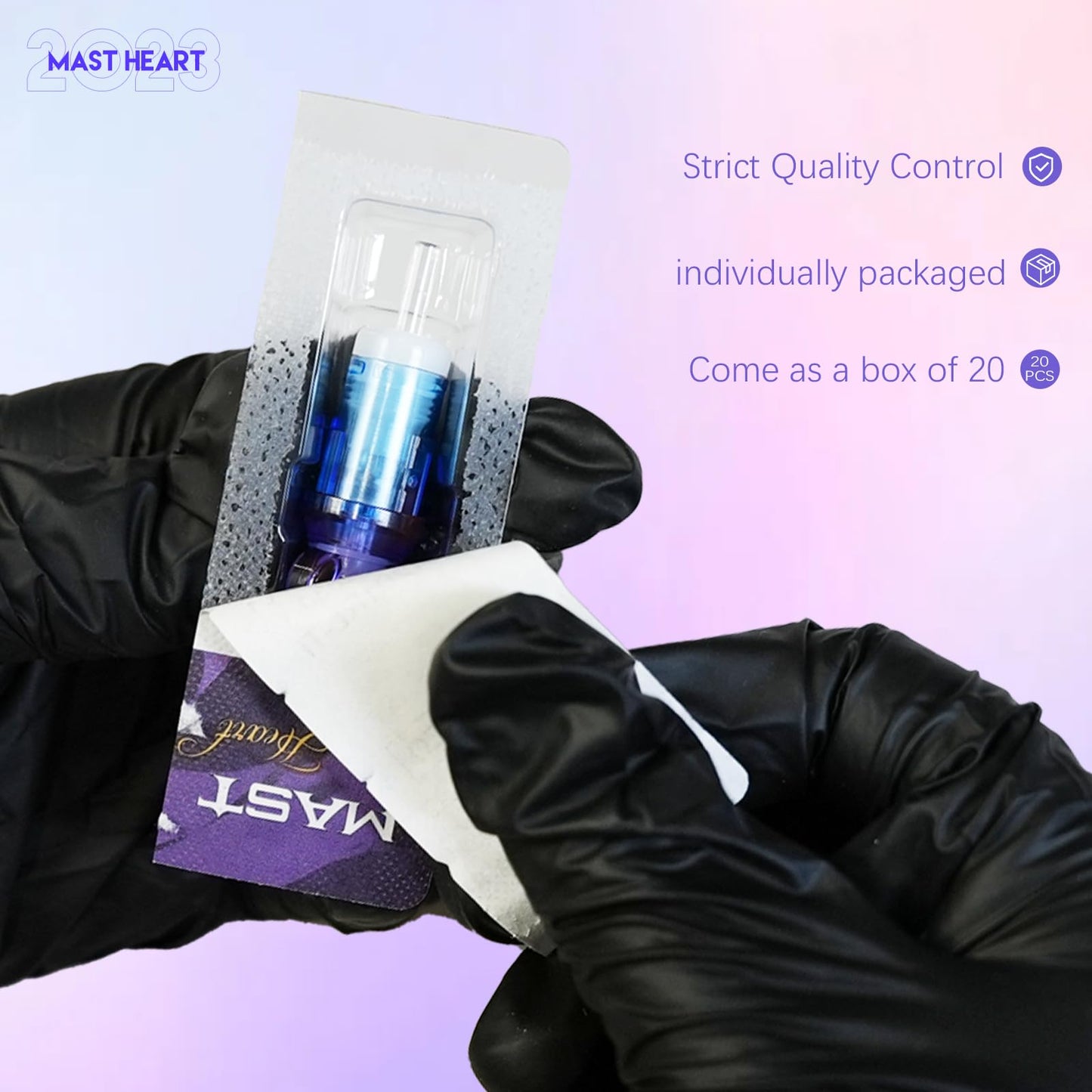 MAST TATTOO Mast Heart 0401RL Round Liner Long Tip Cartridges (20Pcs) – Precision & Style