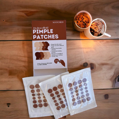 MATCHED Invisible Hydrocolloid Pimple Patches | 72 Count, 3 Sizes (MONTEGO)