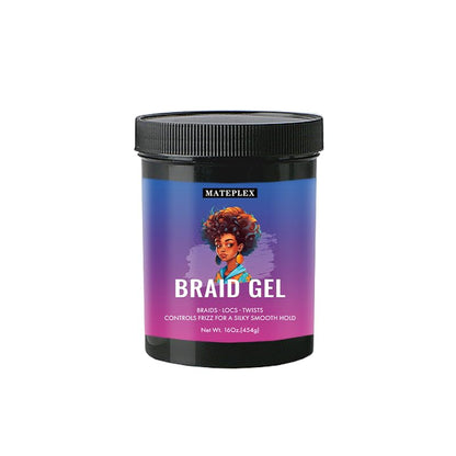 MATEPLEX 16 oz Braid Gel – Extreme Hold for Twist & Locs, Non-Greasy Edge Control