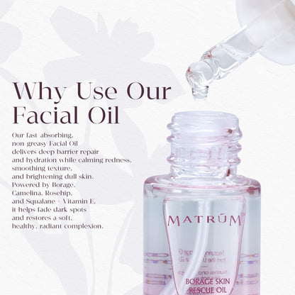 MATRÚM Organic Barrier Repair Face Oil — Deep Hydration & Redness Soothing