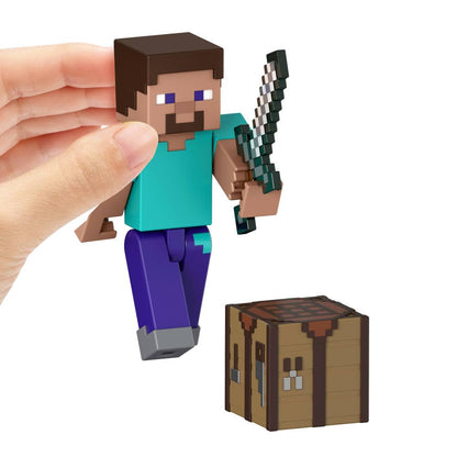 Mattel Minecraft Steve Action Figure & Accessories – 3.25-Inch Collectible Toy Set