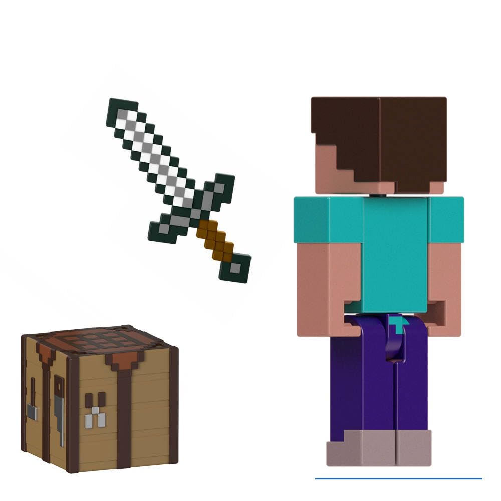 Mattel Minecraft Steve Action Figure & Accessories – 3.25-Inch Collectible Toy Set