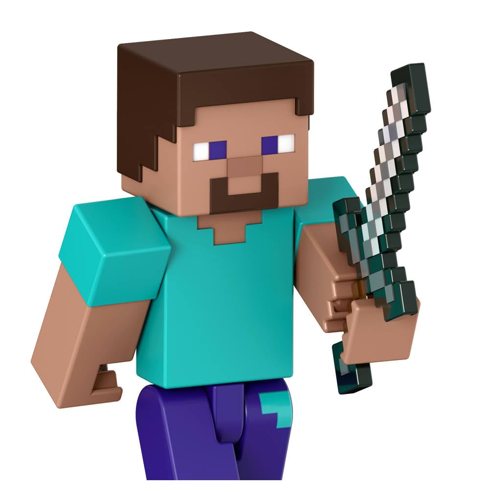 Mattel Minecraft Steve Action Figure & Accessories – 3.25-Inch Collectible Toy Set