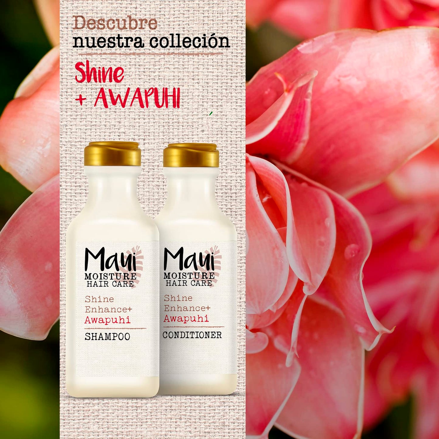 Maui Moisture Shine + Awapuhi Shampoo – Lightweight Hydration for Shiny Hair (13 oz)