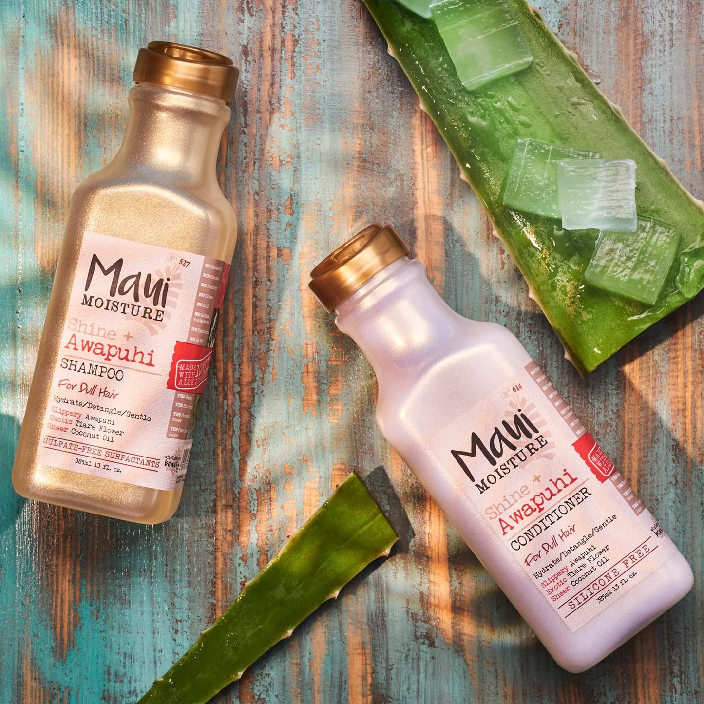 Maui Moisture Shine + Awapuhi Shampoo – Lightweight Hydration for Shiny Hair (13 oz)