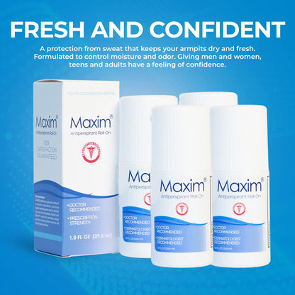 MAXIM Clinical Strength Antiperspirant Deodorant for Women & Men – 4 Pack