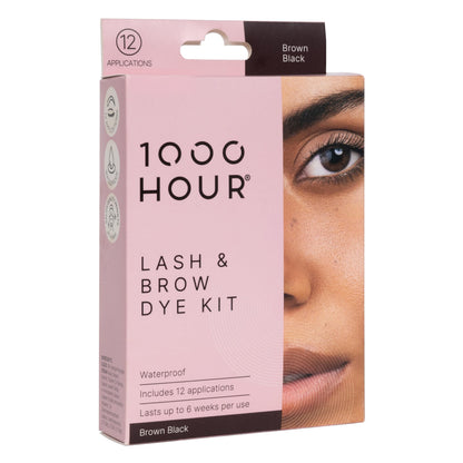 MaxRelief 1000 Hour Brow Color Kit Brown Black – Defined Brows with Long-Lasting, Waterproof Formula (12 Applications)