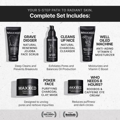 MAXXED Complete Advanced Rejuvenation Routine — 5-in-1 Men’s Skincare Set