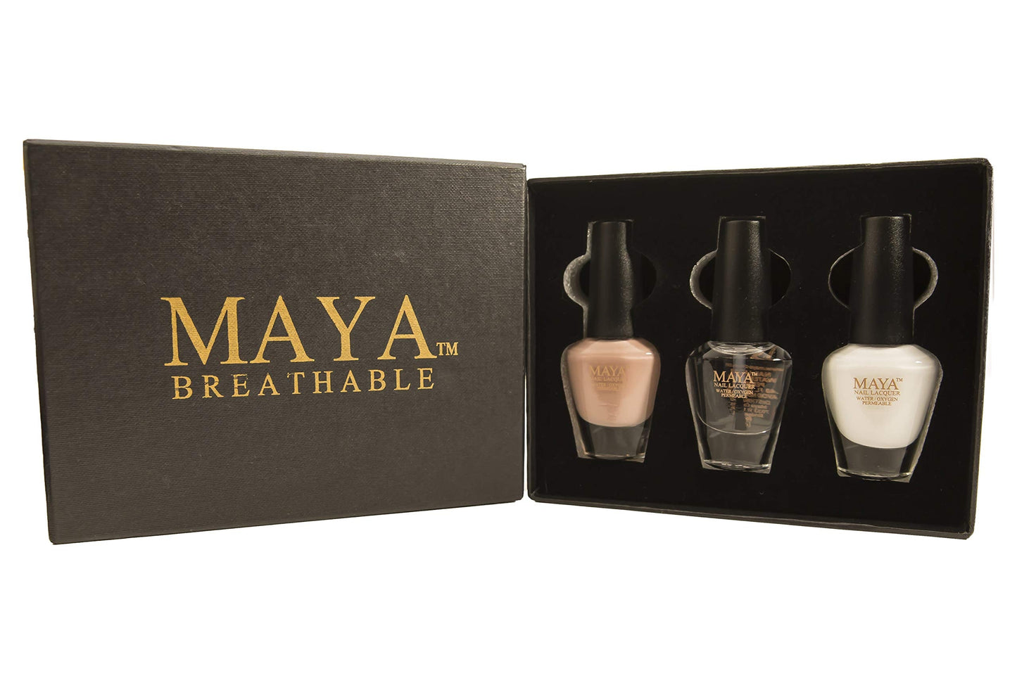 MAYA HALAL Breathable & Toxin-Free Vegan Nail Polish – French Manicure Set with Brush