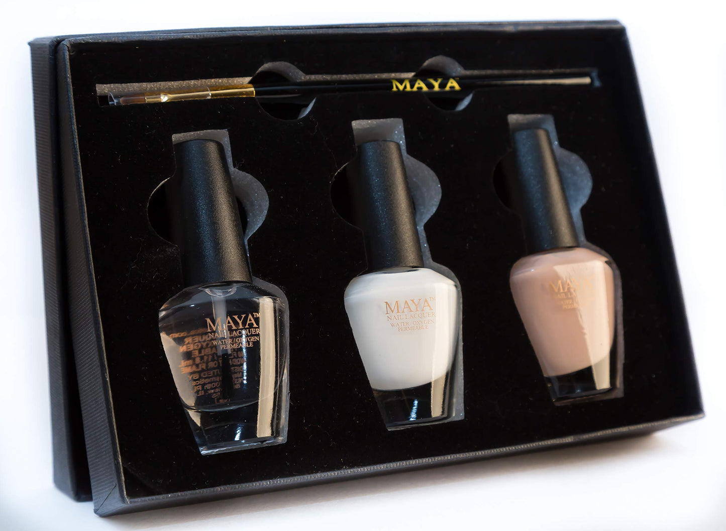 MAYA HALAL Breathable & Toxin-Free Vegan Nail Polish – French Manicure Set with Brush