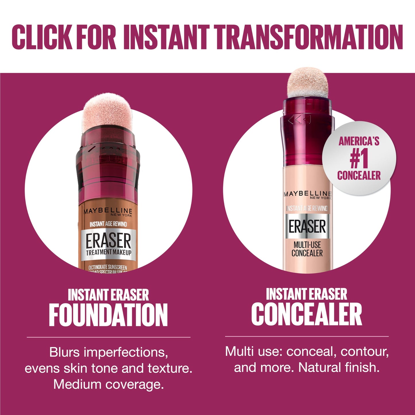 Maybelline Instant Age Rewind Eraser Foundation SPF 20 | ProVitamin B5 Hydration