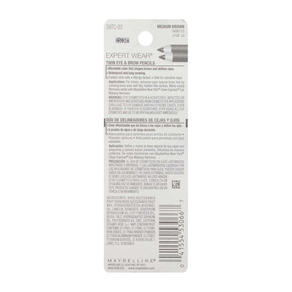 Maybelline Expert Eyes Twin Brow & Eye Pencils – Medium Brown [103], 0.06 oz (Pack of 3)