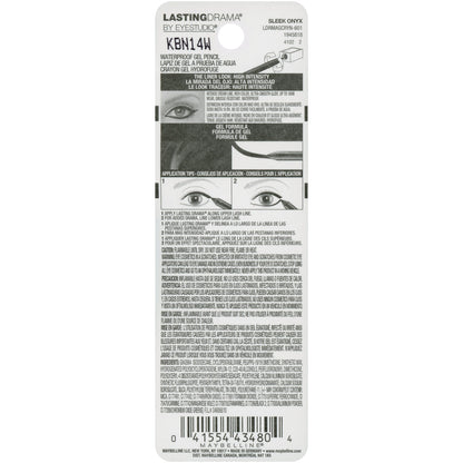 MAYBELLINE Eyestudio Lasting Drama Waterproof Matte Gel Pencil Eyeliner – Onyx Black, 1 Count