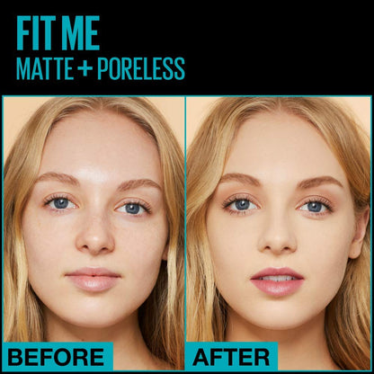 Maybelline Fit Me Matte + Poreless Foundation – Pouch, Shade 220 Natural Beige, 1.3 oz