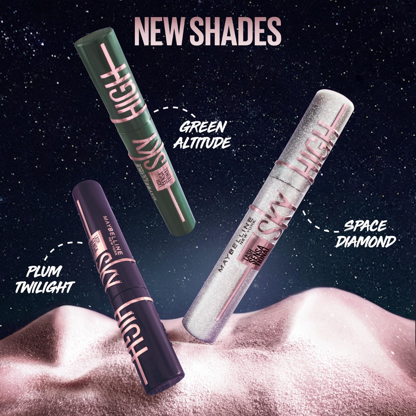 Maybelline Lash Sensational Sky High Glitter Mascara – Space Diamond Finish for Lashes & Brows