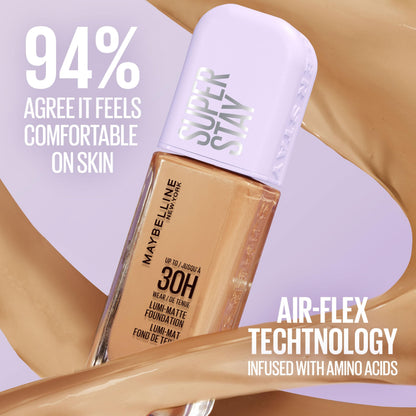 Maybelline Super Stay Lumi-Matte Foundation – Lightweight, Buildable Coverage for Up to 30HR (Shade 370)