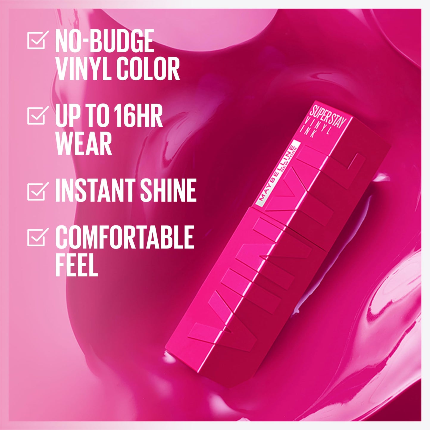 MAYBELLINE Super Stay Vinyl Ink Lip Color | 16HR No-Budge Longwear Shine, 20 Shades