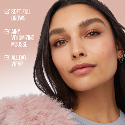 Maybelline Superfluff Brow Mousse — Soft Full Brows All Day, 6 Natural Shades (Black)