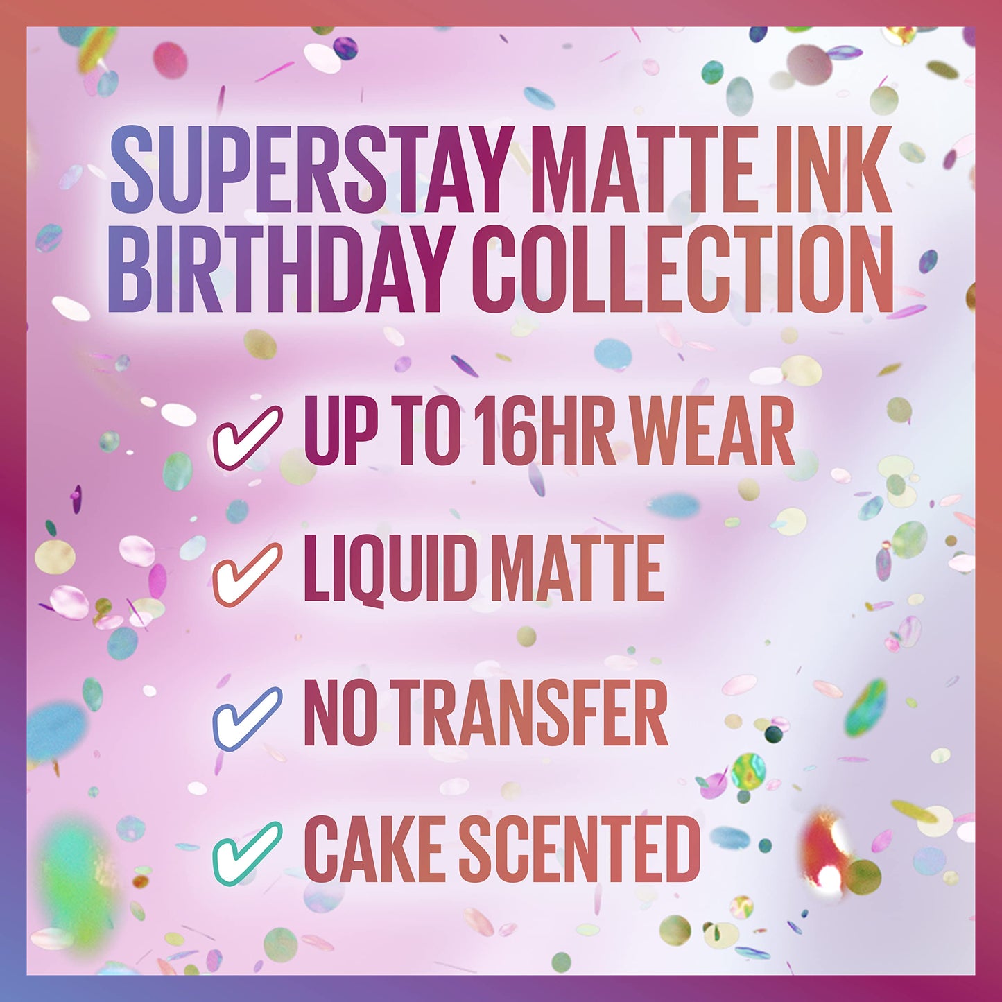 Maybelline New York Super Stay Matte Ink Birthday Edition – 16-Hour Transfer-Proof Lipstick, Birthday Babe (0.17 oz)