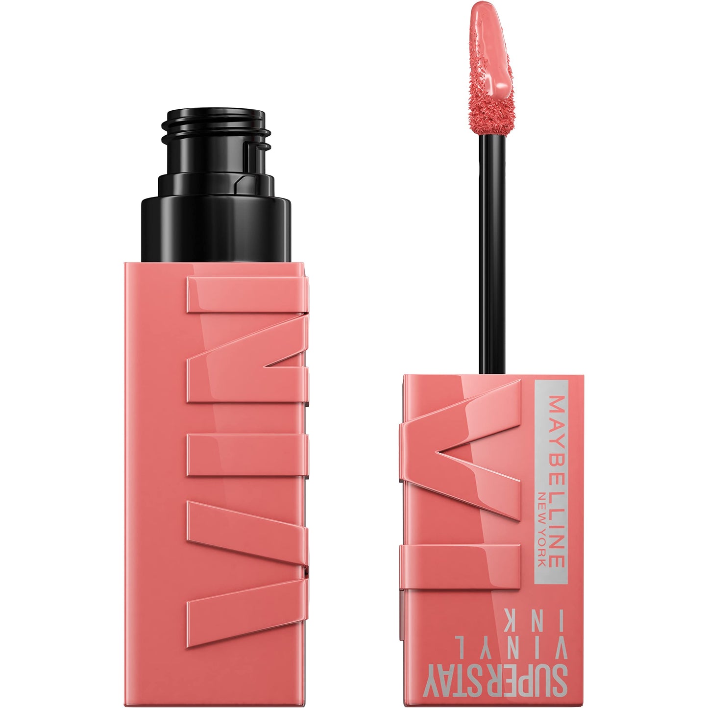 MAYBELLINE Super Stay Vinyl Ink Lipcolor – Longwear No-Budge Color in Charmed Pink, 0.14 oz