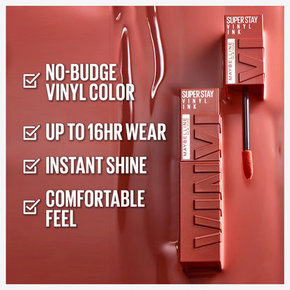 Maybelline Super Stay Vinyl Ink Longwear Lip Color – 16HR, Captivated Pink, 20 Vinyl Shades