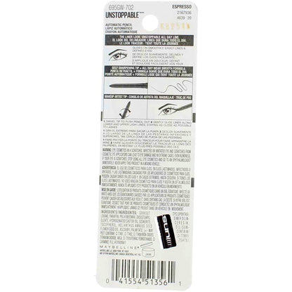 Maybelline Unstoppable Smudge-Proof Eyeliner Espresso – Waterproof 2-Pack (0.01 oz each)