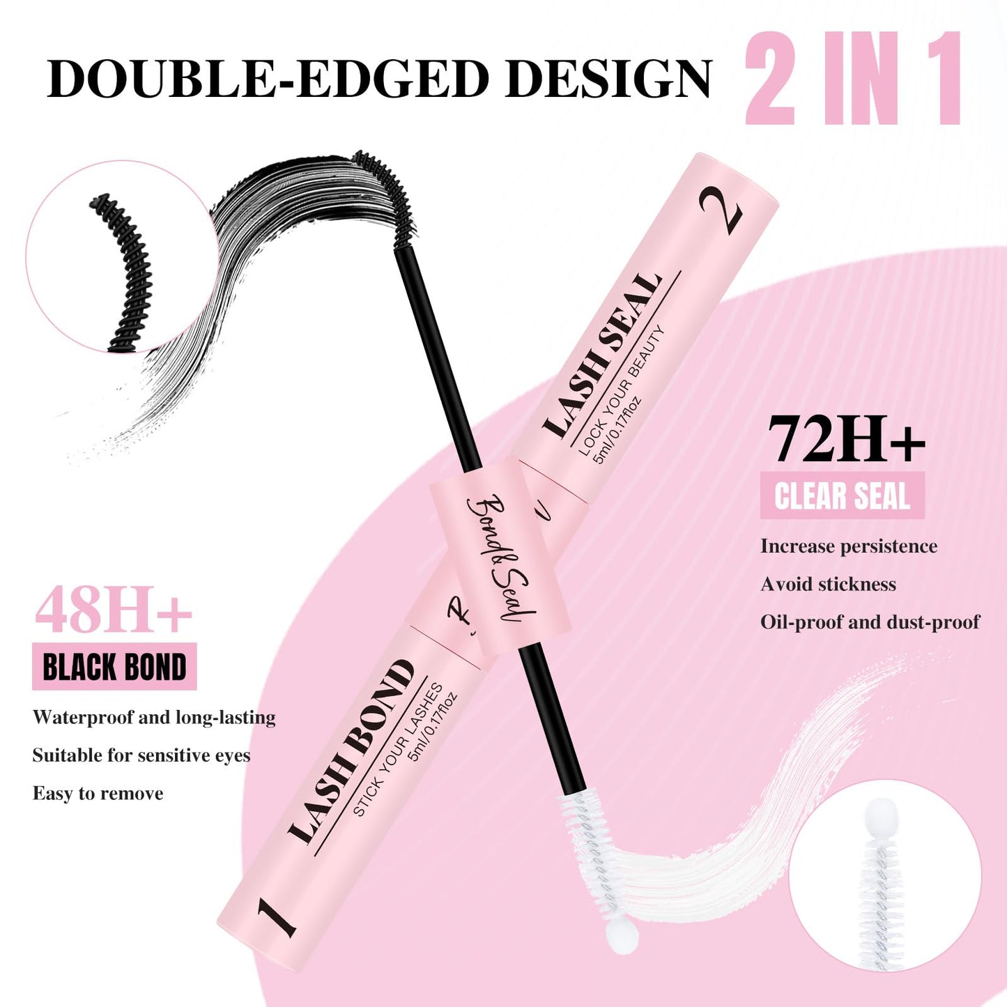 Mayhug Lash Cluster Bond & Seal Kit – 4-in-1 DIY Lash Extensions (Remover + Tweezers)