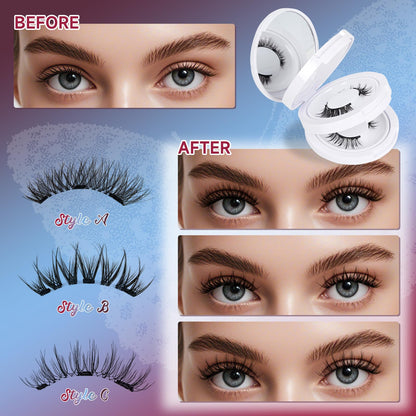 Mayhug Magnetic Eyelashes 3-Pairs Kit – Reusable, No Glue, Applicator Included
