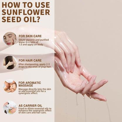 MAYJAM Organic Sunflower Seed Oil – 16 Fl Oz Cold Pressed Carrier Oil