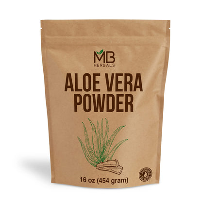 MB Herbals Aloe Vera Powder 1 lb | Aloe Barbadensis Powder for Skin Moisture & Hair Growth Support | External Use