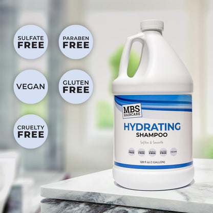 MBS Haircare Hydrating Shampoo – 1 Gallon | Sulfate Free, Paraben Free, Vegan