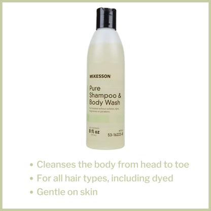 McKesson Pure Shampoo & Body Wash — 2-in-1, Sulfate-Free, Fragrance-Free, Unscented, 8 oz