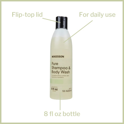 McKesson Pure Shampoo & Body Wash — 2-in-1, Sulfate-Free, Fragrance-Free, Unscented, 8 oz