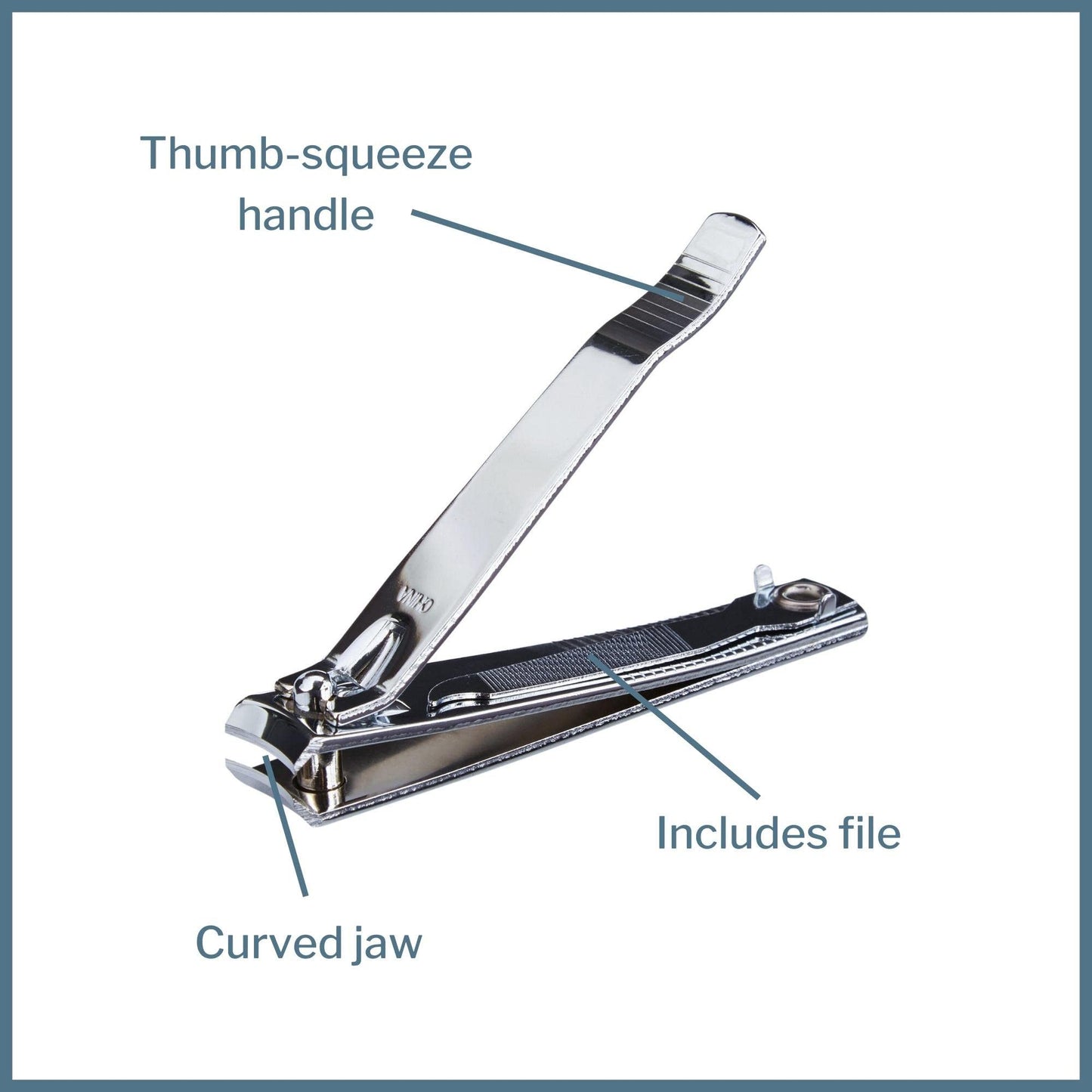 McKesson Toenail Clippers with File – Steel Nail Clippers with Thumb Squeeze Lever (12 Count)