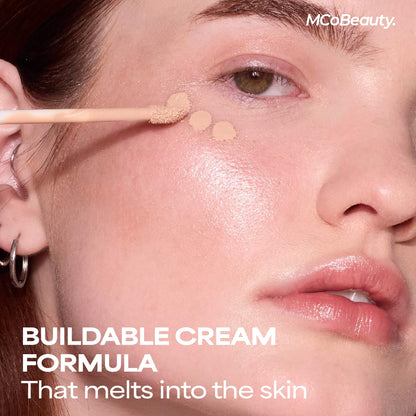 MCoBeauty Brighten & Perfect Cream Concealer – 3 Light Beige | Hydrating, Medium Coverage for Under-Eye & Blemish