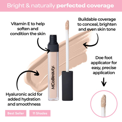 MCoBeauty Brighten & Perfect Cream Concealer - Light Fair 2 | Hydrating Under-Eye & Blemish Corrector