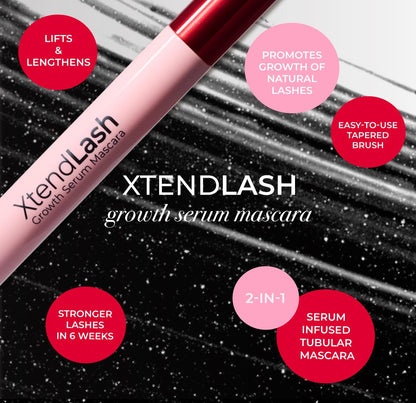 MCoBeauty XtendLash Booster Serum Mascara – Tubing Mascara with Red Clover Extract & Peptides