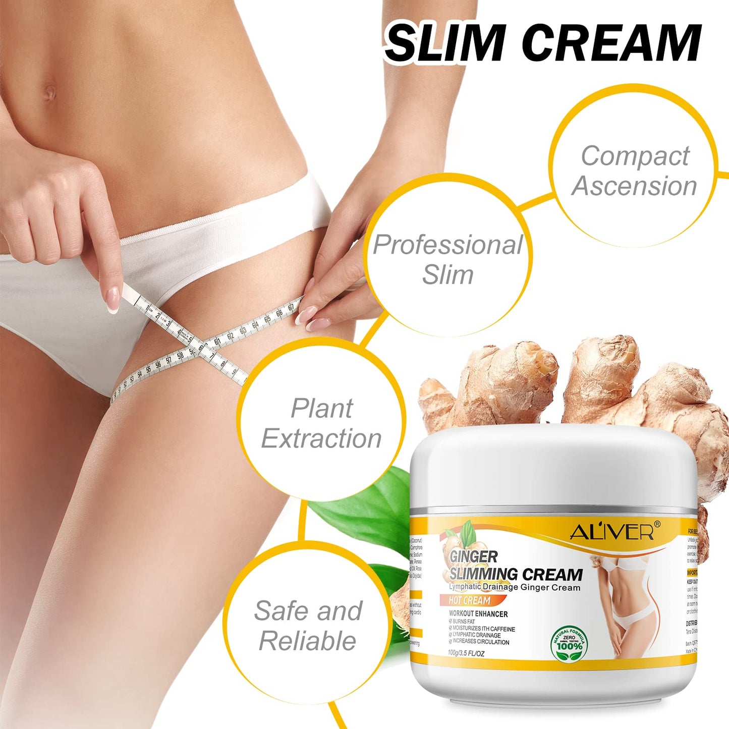 Mcukv Ginger Hot Sweat Enhancer – Firming Body Lotion for Men & Women, Anti-Cellulite & Sculpting