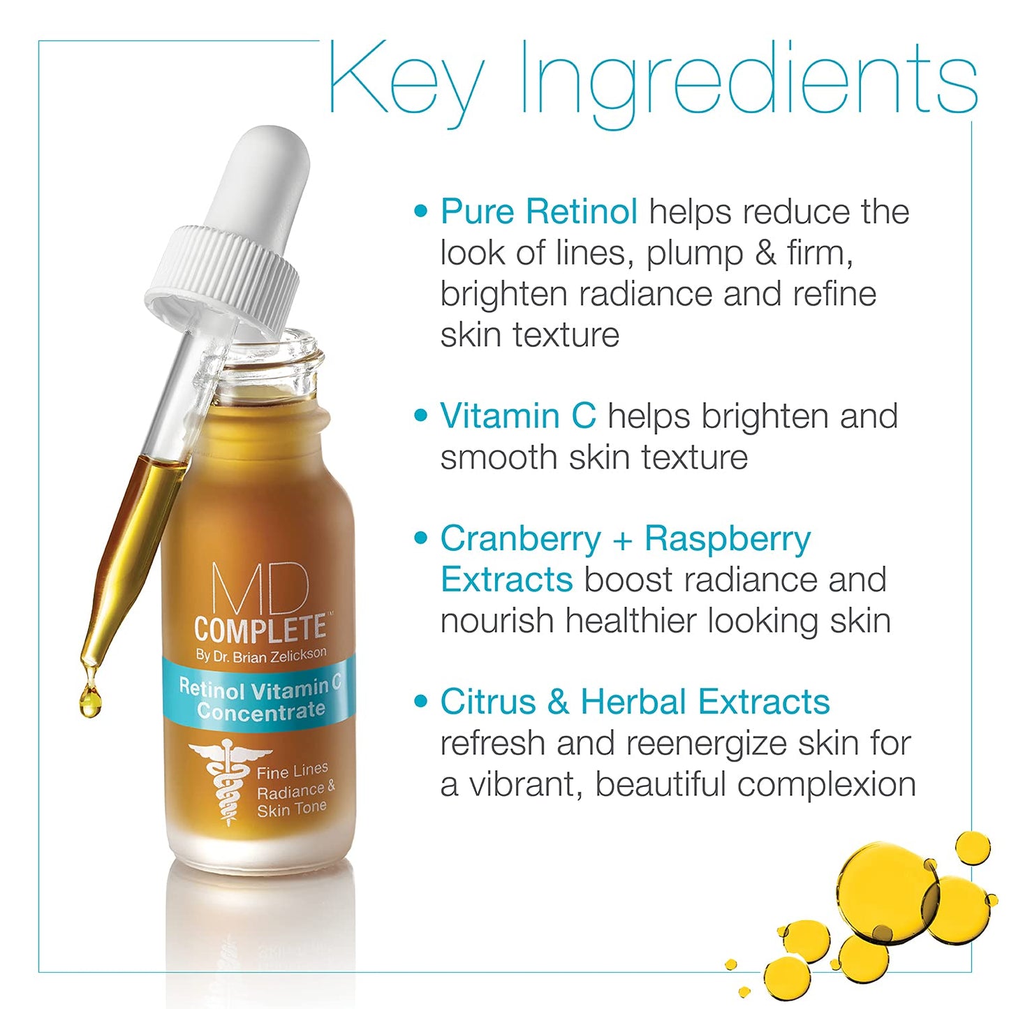 MD Complete Wrinkle Radiance Trio by Dr. Zelickson – Retinol, Vitamin C, Peptides & Hyaluronic Acid Skincare