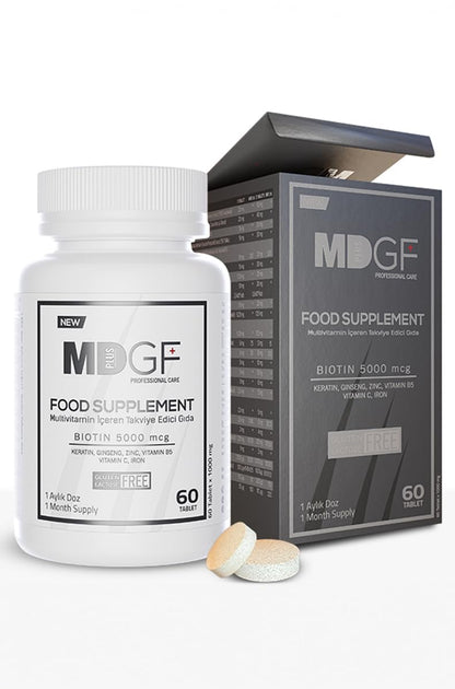 MD PLUS BIO Anti Hair Loss Vitamins for Hair & Beard Growth – Biotin, Saw Palmetto, Collagen