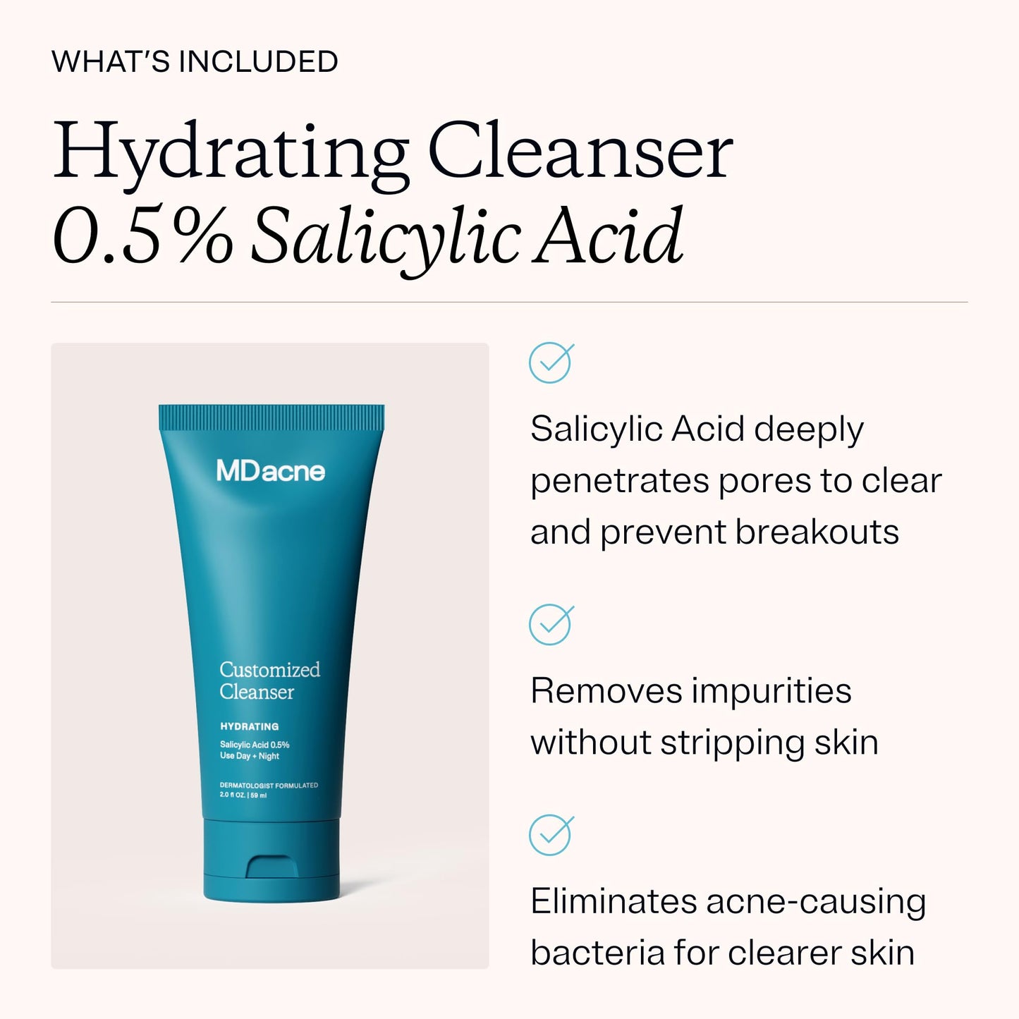 MDacne 3 Step Retinol Acne Kit — 0.25% Retinol, Salicylic Cleanser & Niacinamide Moisturizer